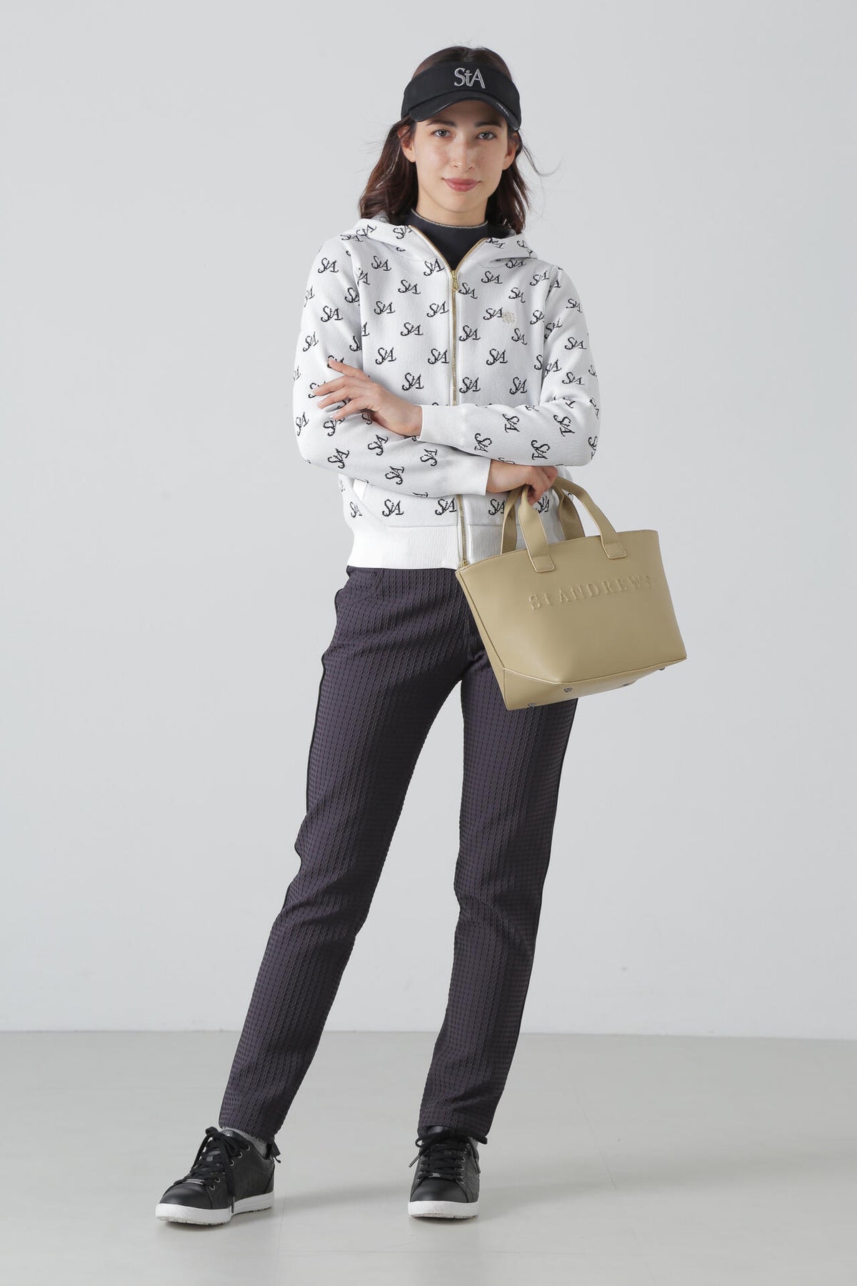 12G STAロゴジャガード フルジップニットフーディー (WOMENS)