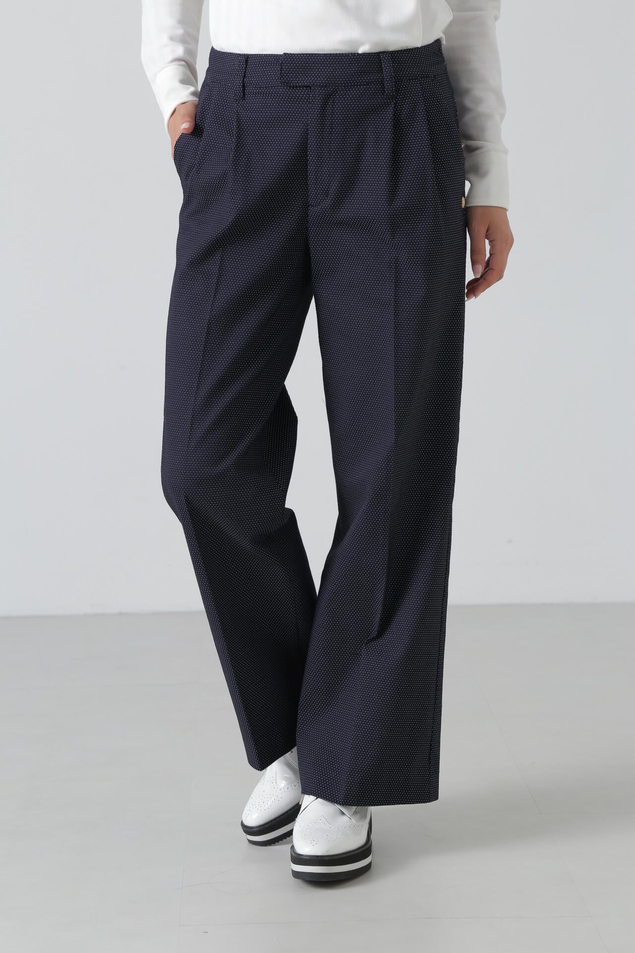 ドットドビーストレッチパンツ (WOMENS)