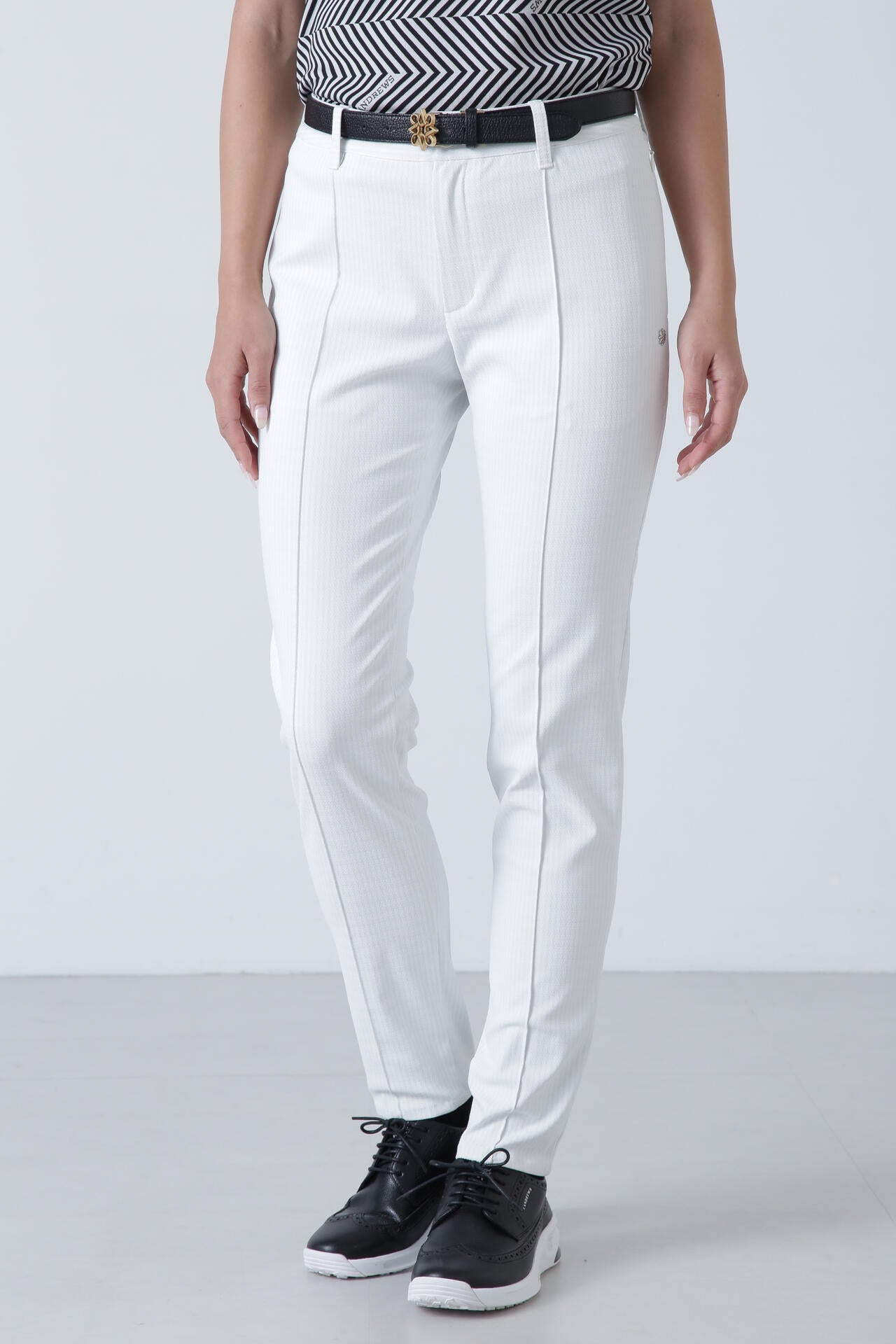 ストライプウェーブストレッチパンツ (WOMENS)