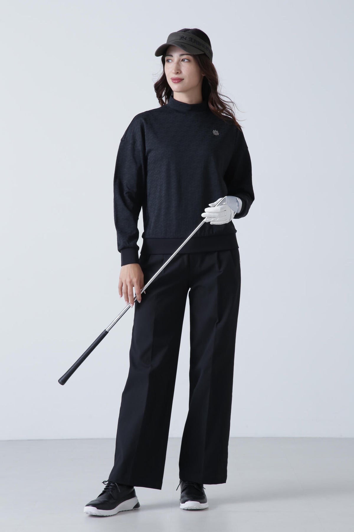 STAドットジャガード長袖ハイネックカットソー (WOMENS)