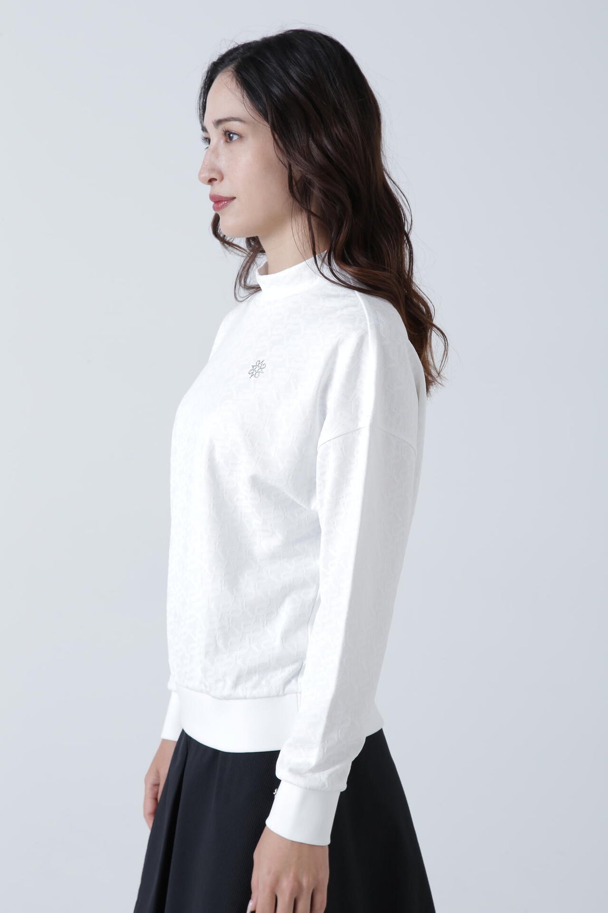STAドットジャガード長袖ハイネックカットソー (WOMENS)