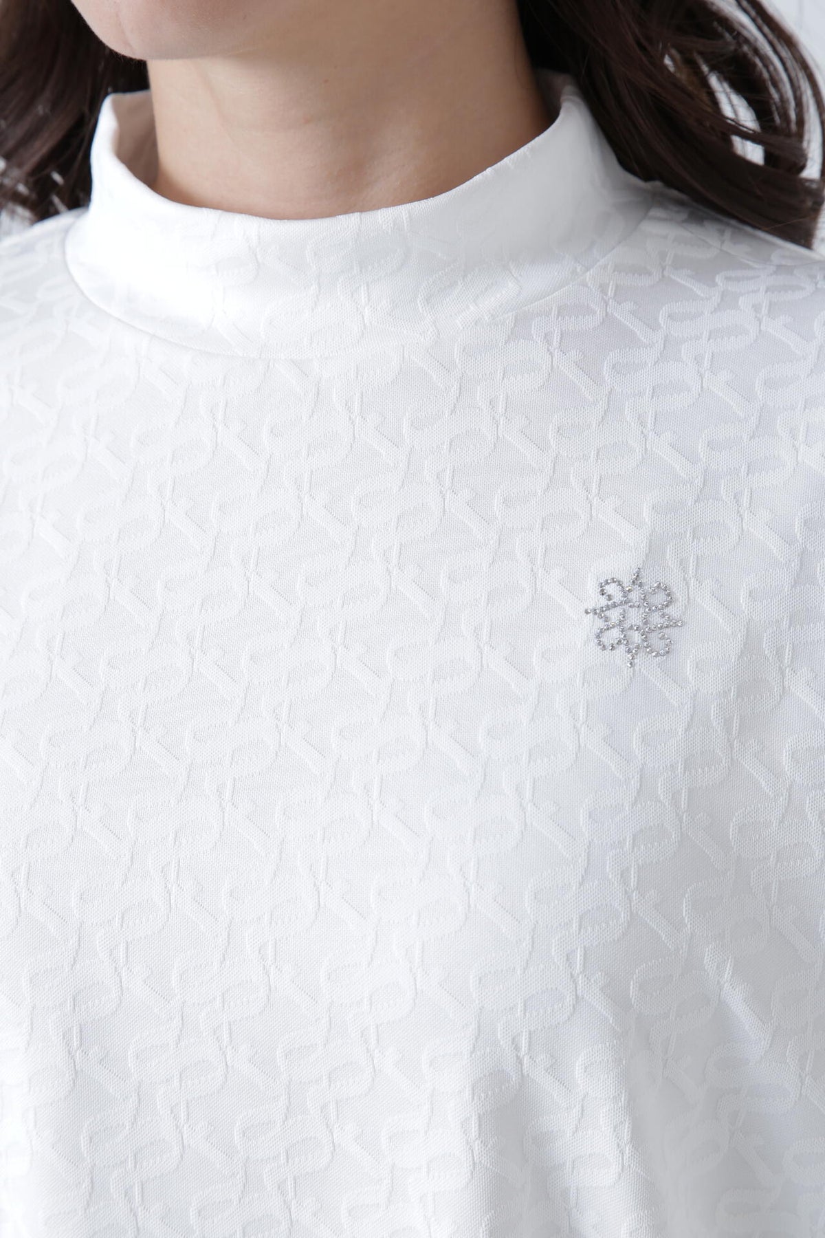 STAドットジャガード長袖ハイネックカットソー (WOMENS)