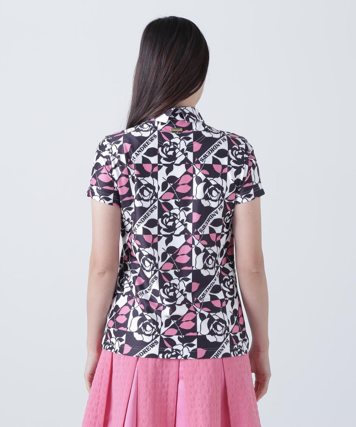 トリコットメッシュボニースコットランド柄半袖シャツ (WOMENS)