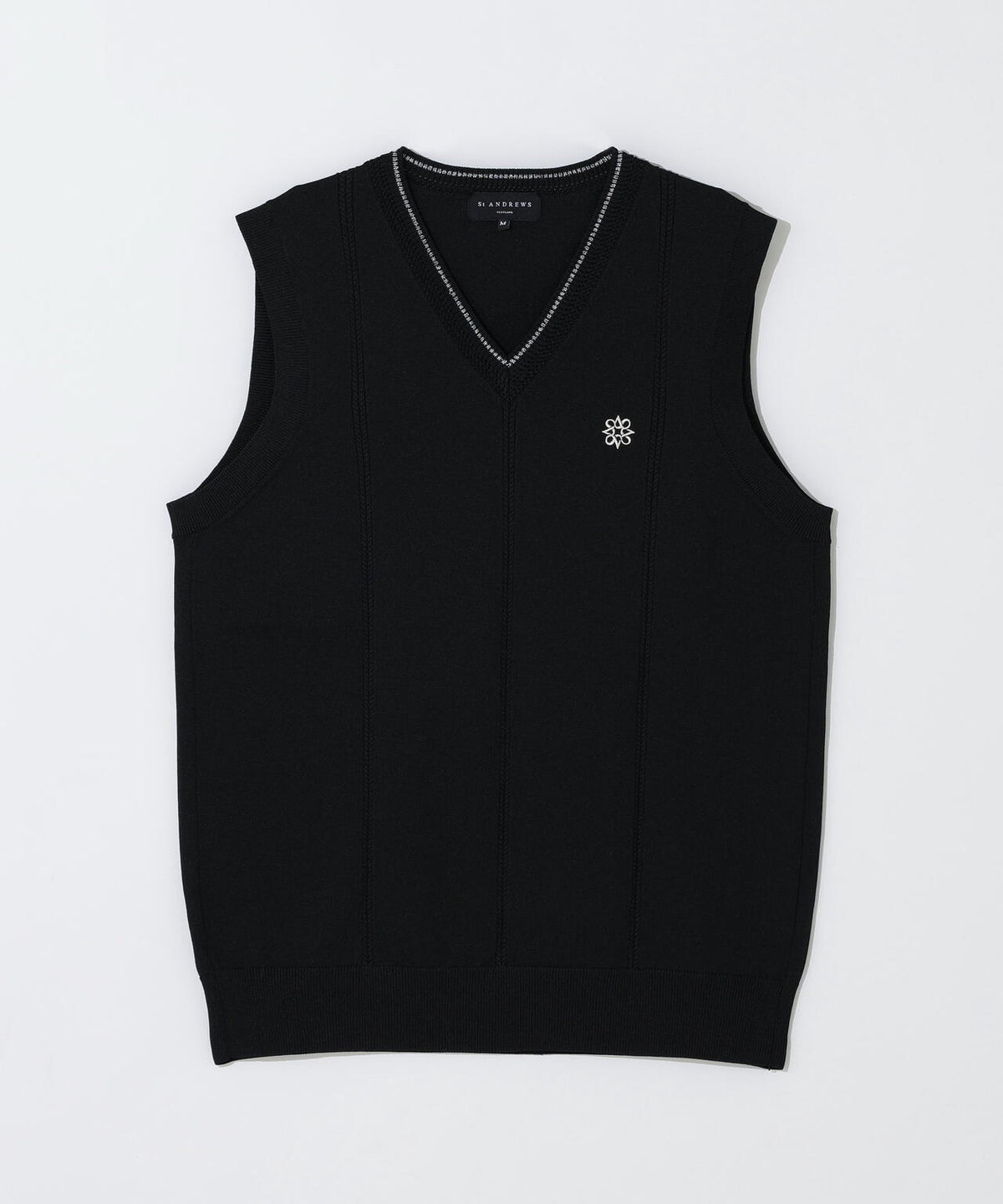 14G天竺×ケーブル Vネックニットベスト (WOMENS)