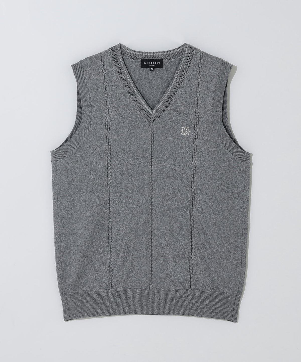 14G天竺×ケーブル Vネックニットベスト (WOMENS)
