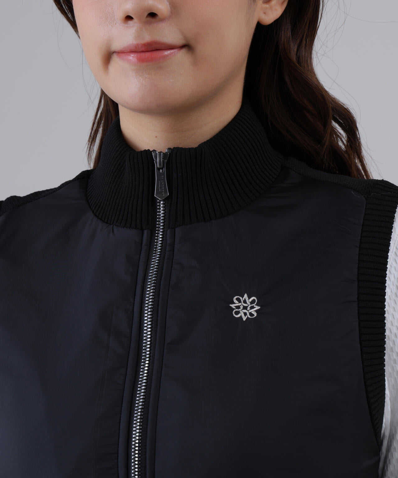 【防風】タフタ×ニットジップアップベスト (WOMENS)