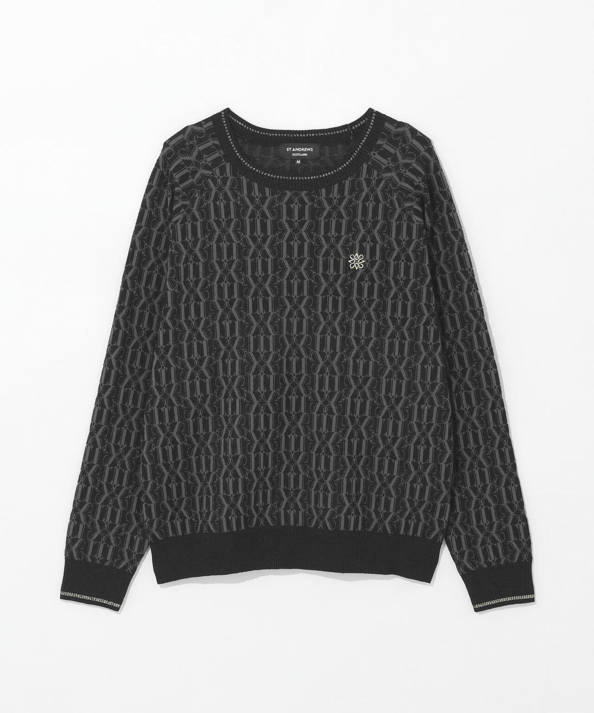 14Gモノグラムパターンジャガードクルーネックニットプルオーバー (WOMENS)