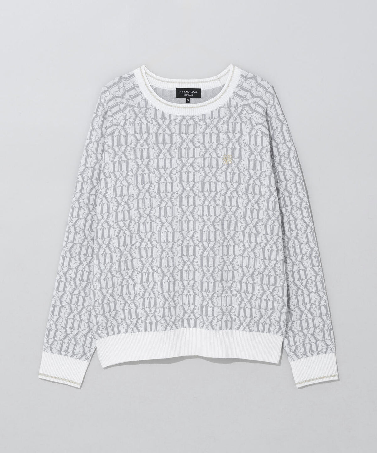 14Gモノグラムパターンジャガードクルーネックニットプルオーバー (WOMENS)
