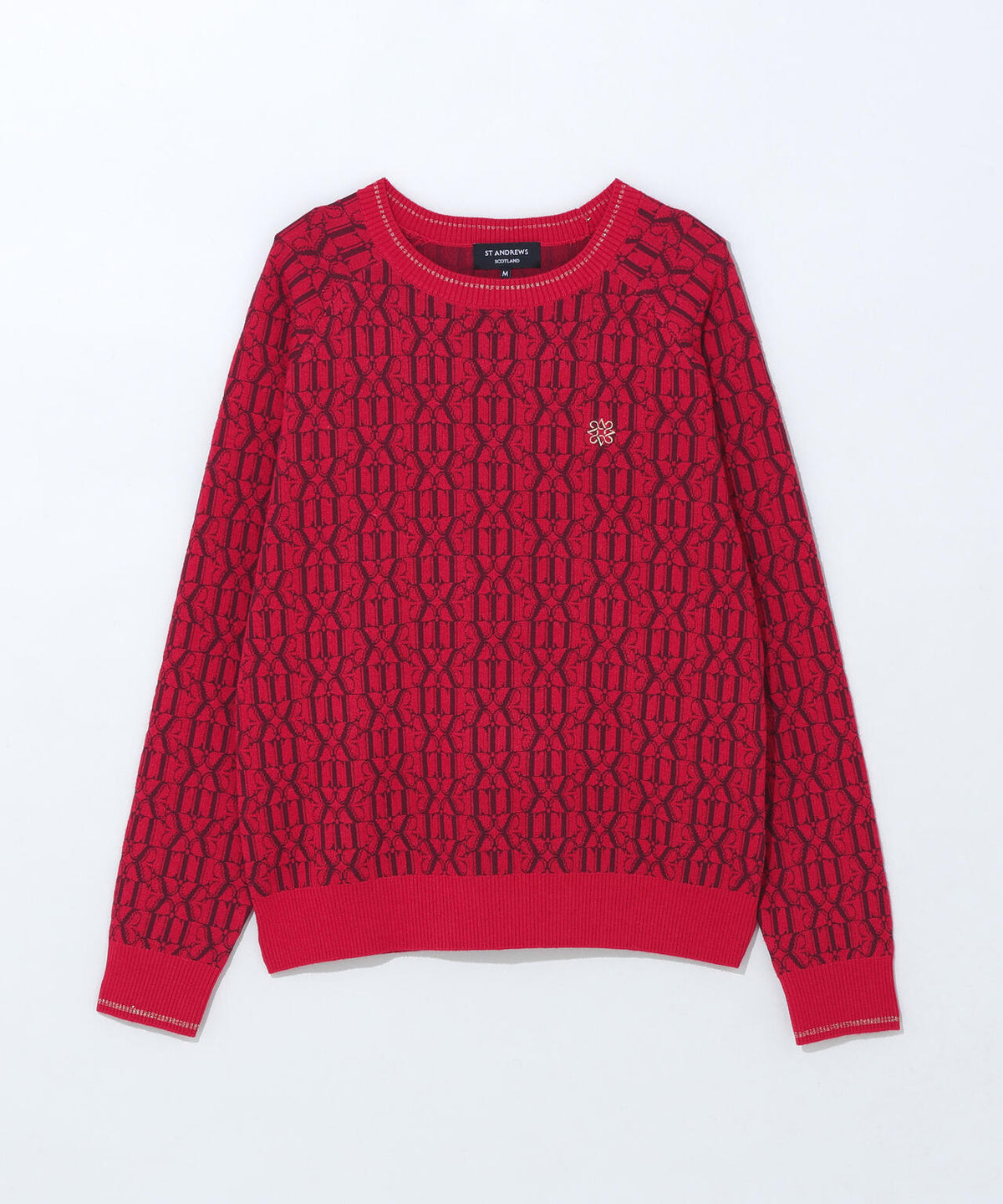 14Gモノグラムパターンジャガードクルーネックニットプルオーバー (WOMENS)