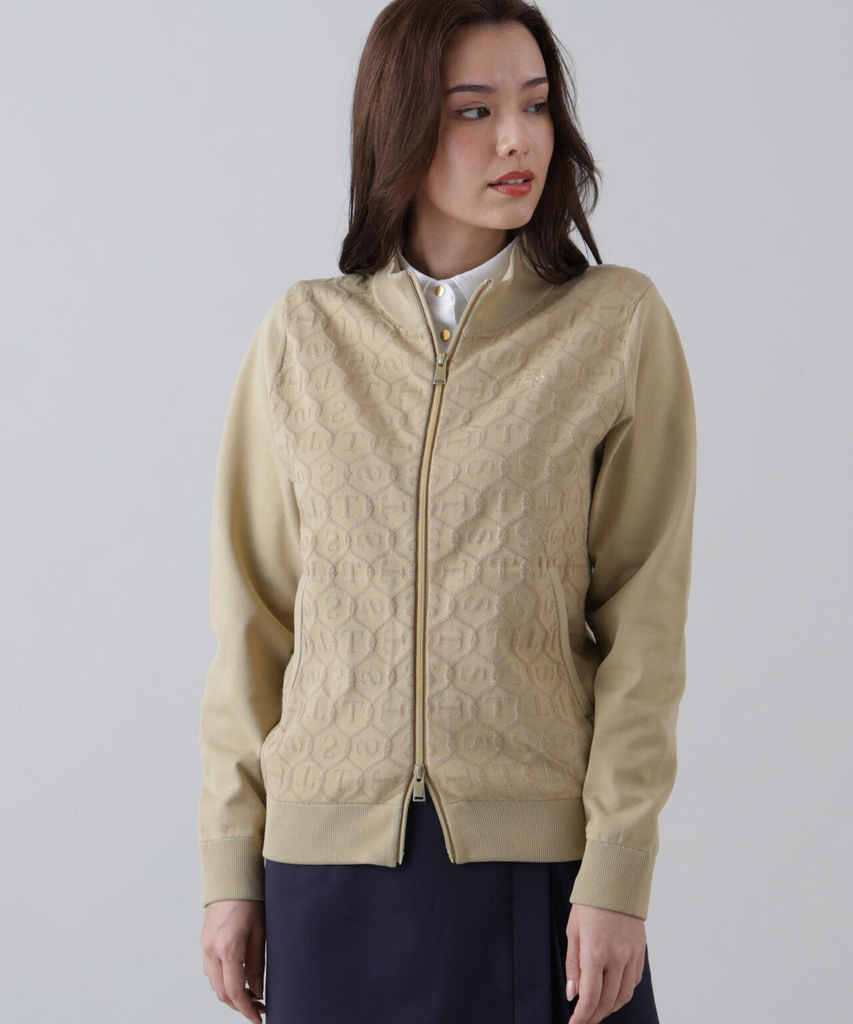 14GSTケーブルジャガードニットブルゾン (WOMENS)