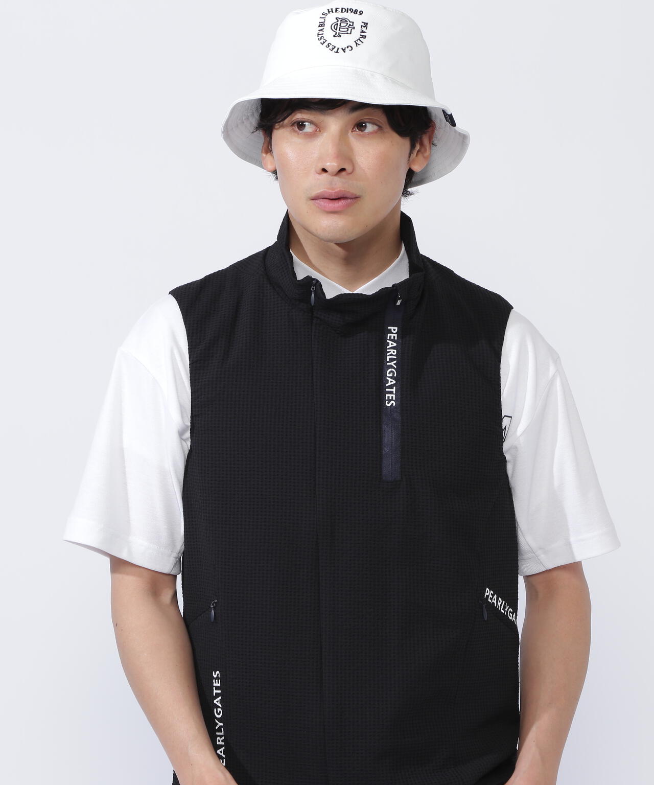 EVALET2WAYギンガム×ストライプフルジップベスト