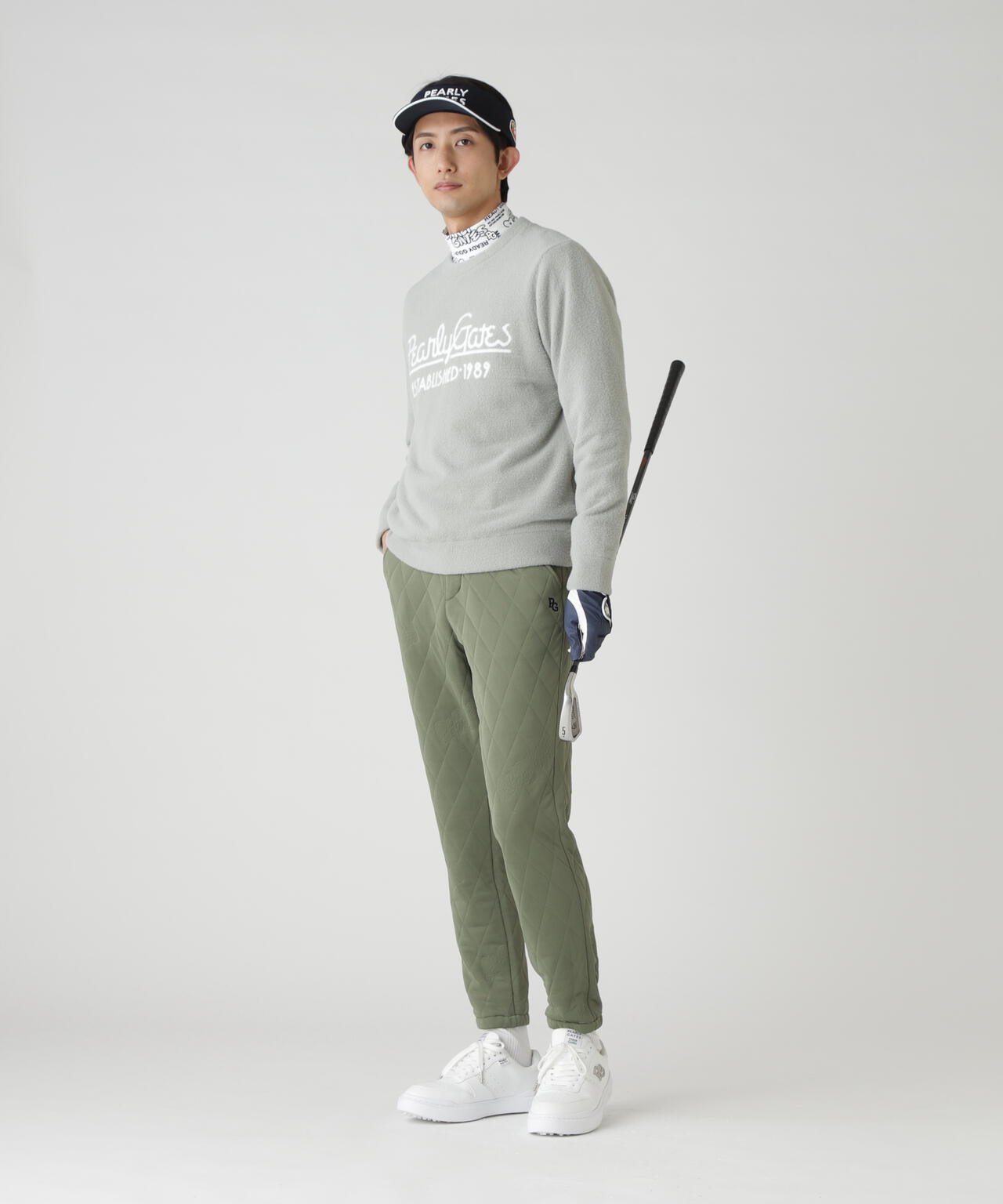 裏付きクルーネックニットプルオーバー