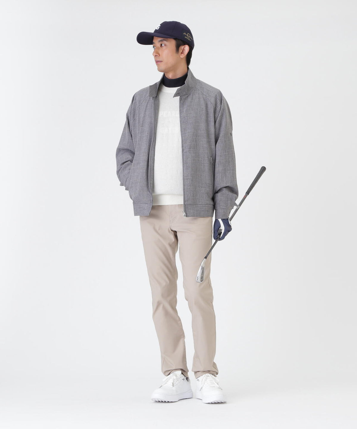 ウーリーノブルゾン <杢グレーピンストライプ柄> (MENS)