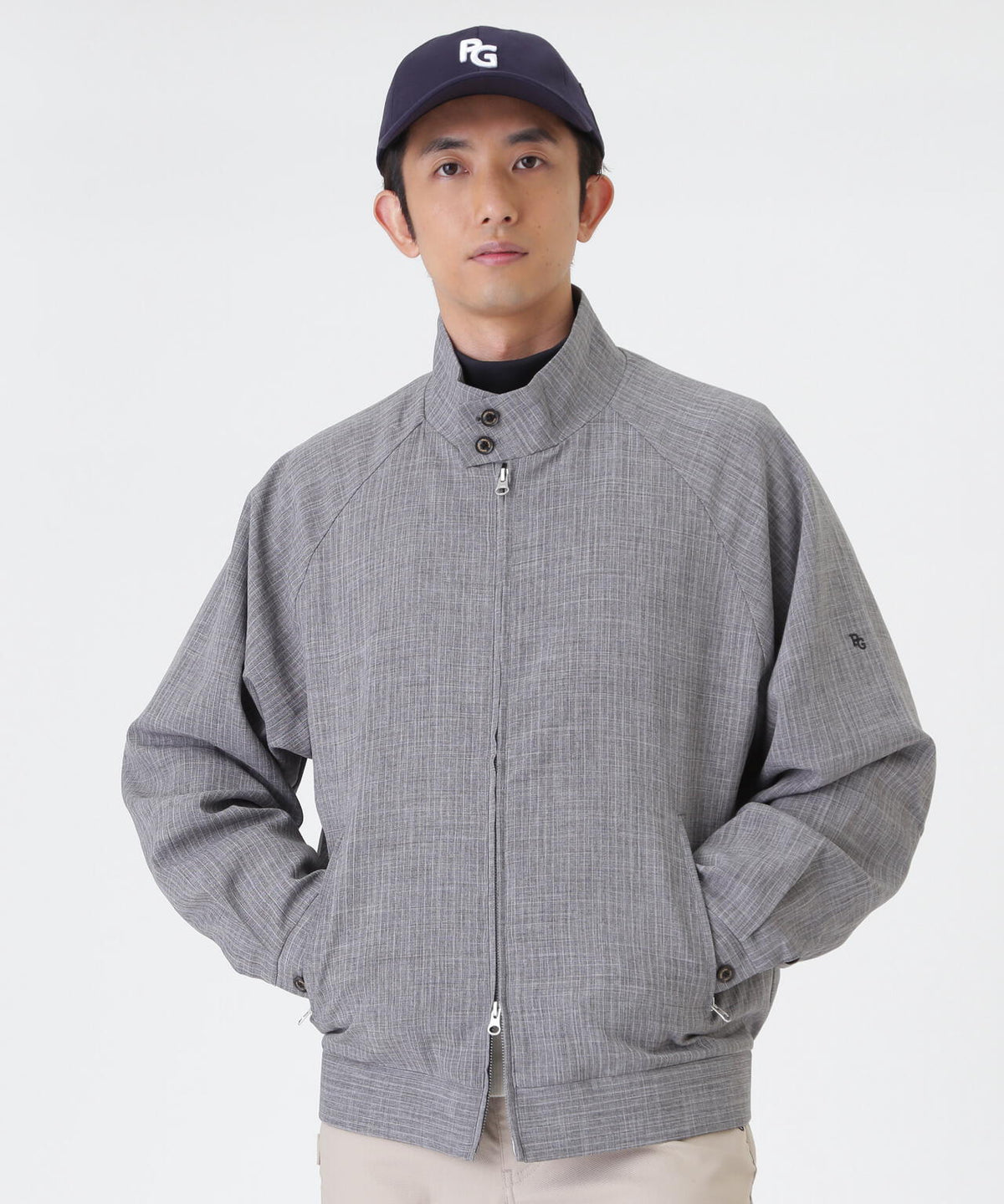 ウーリーノブルゾン <杢グレーピンストライプ柄> (MENS)