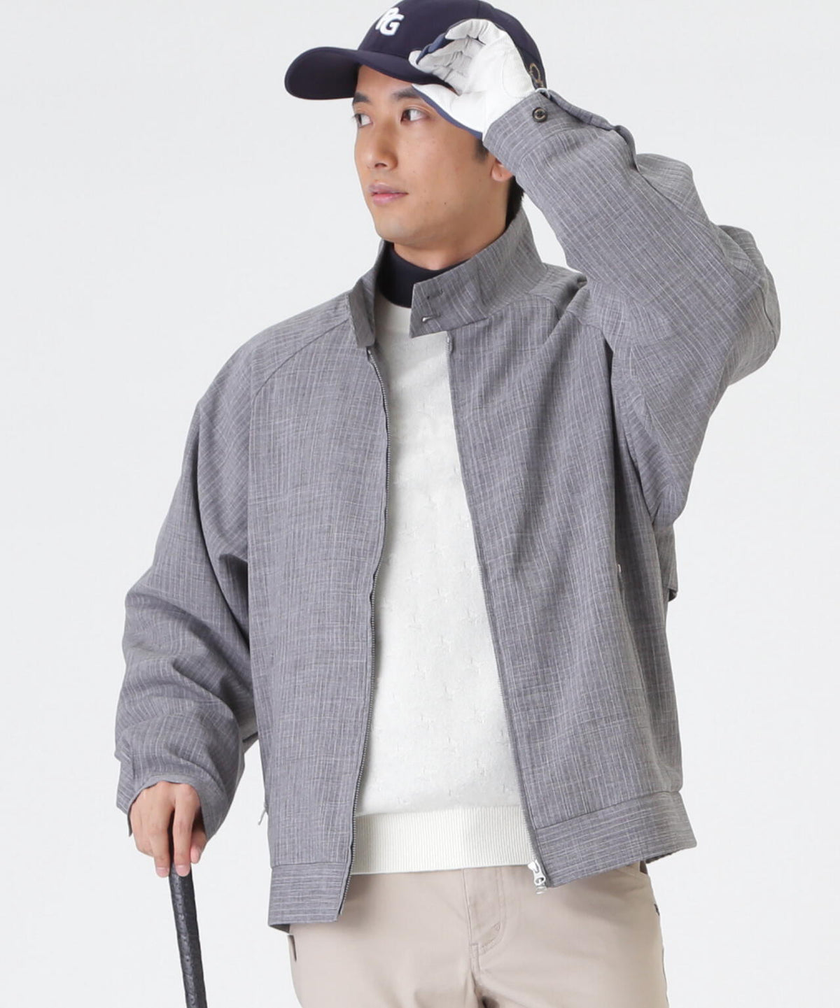 ウーリーノブルゾン <杢グレーピンストライプ柄> (MENS)