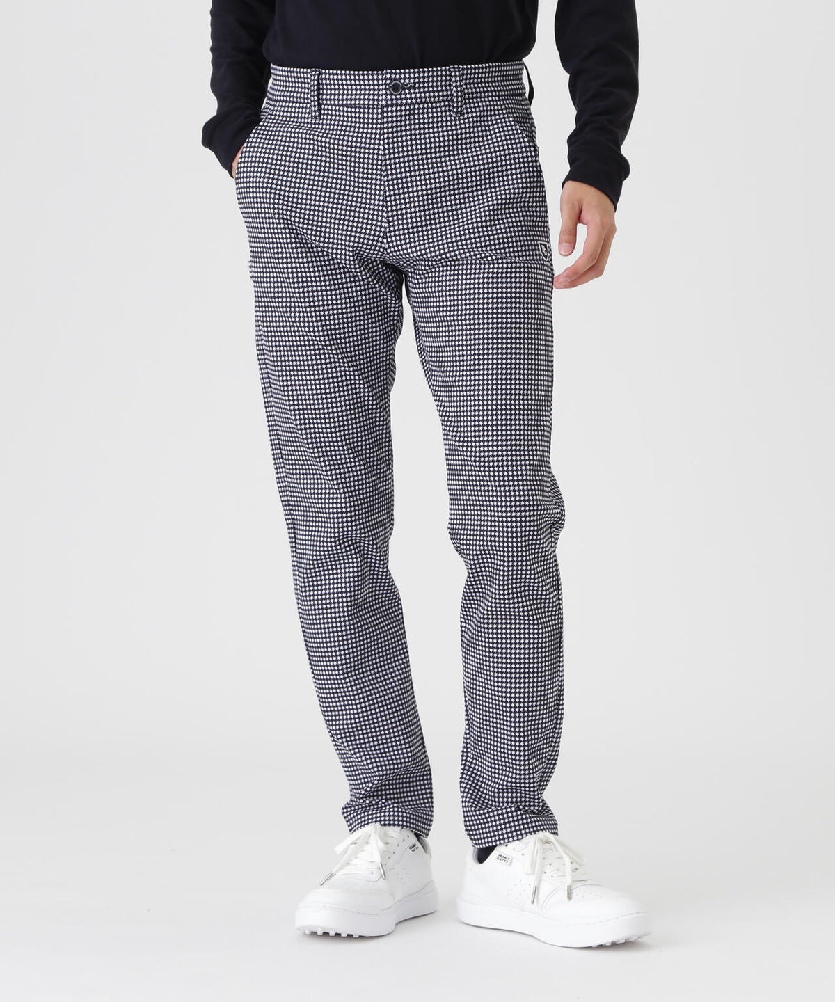 キラ星千鳥柄Peハイマルチストレッチカルゼ5ポケットパンツ (MENS)