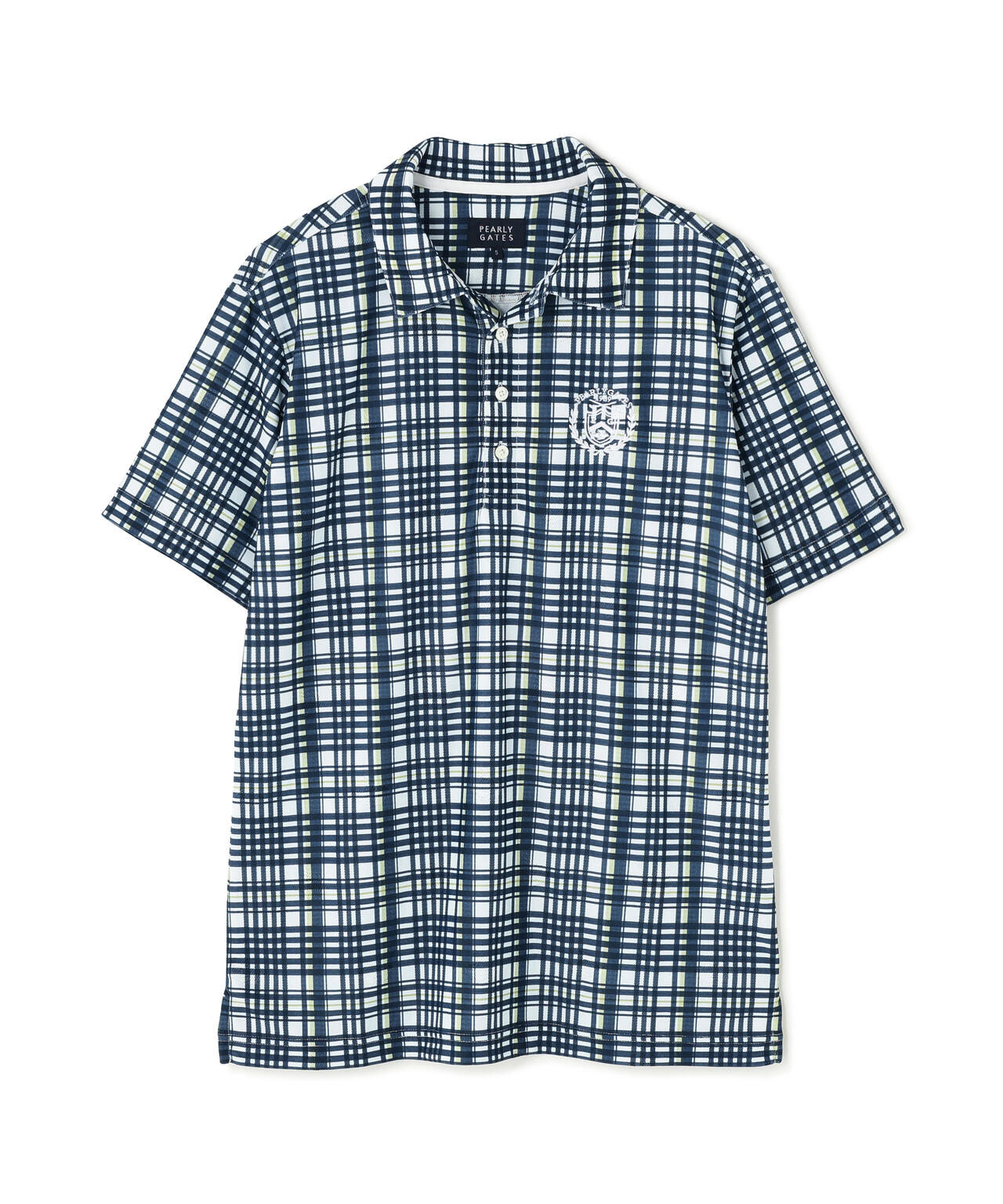 メッシュジャガード半袖ポロシャツ <チェック柄> (MENS)