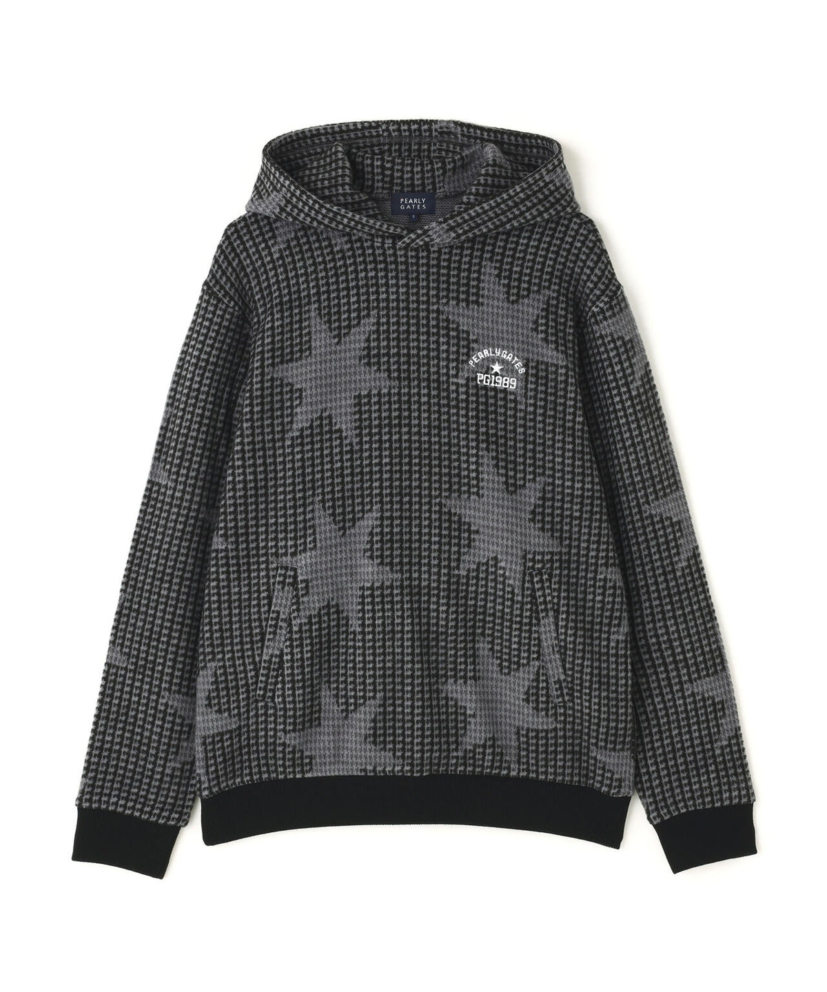 タータンチェック柄/星ジャガード柄 WJQモッサー起毛フーディプルオーバー (MENS)