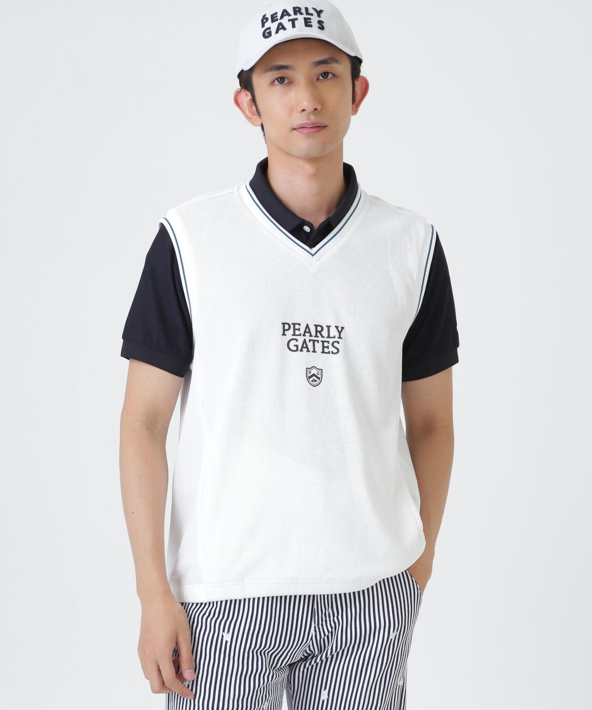 メッシュアンドメッシュVネックベスト (MENS)