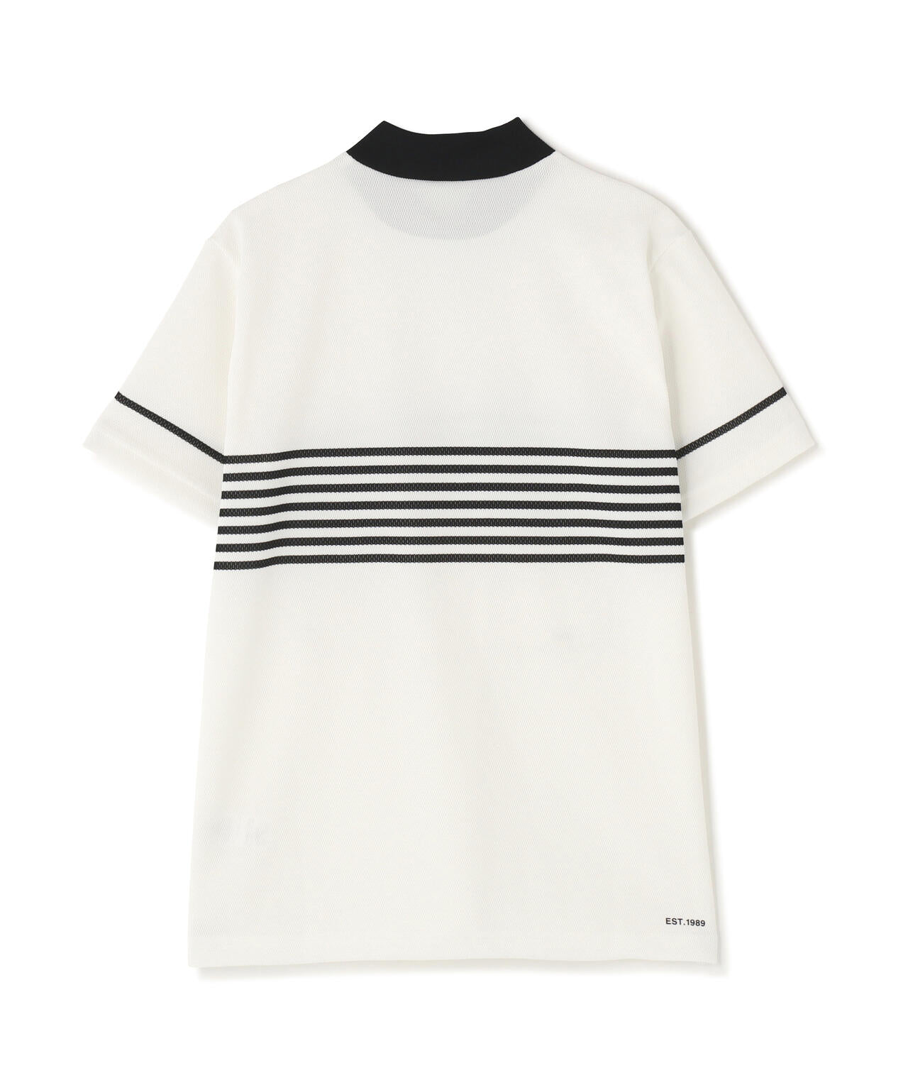 Peメッシュパネルボーダー半袖ハイネックカットソー (MENS)