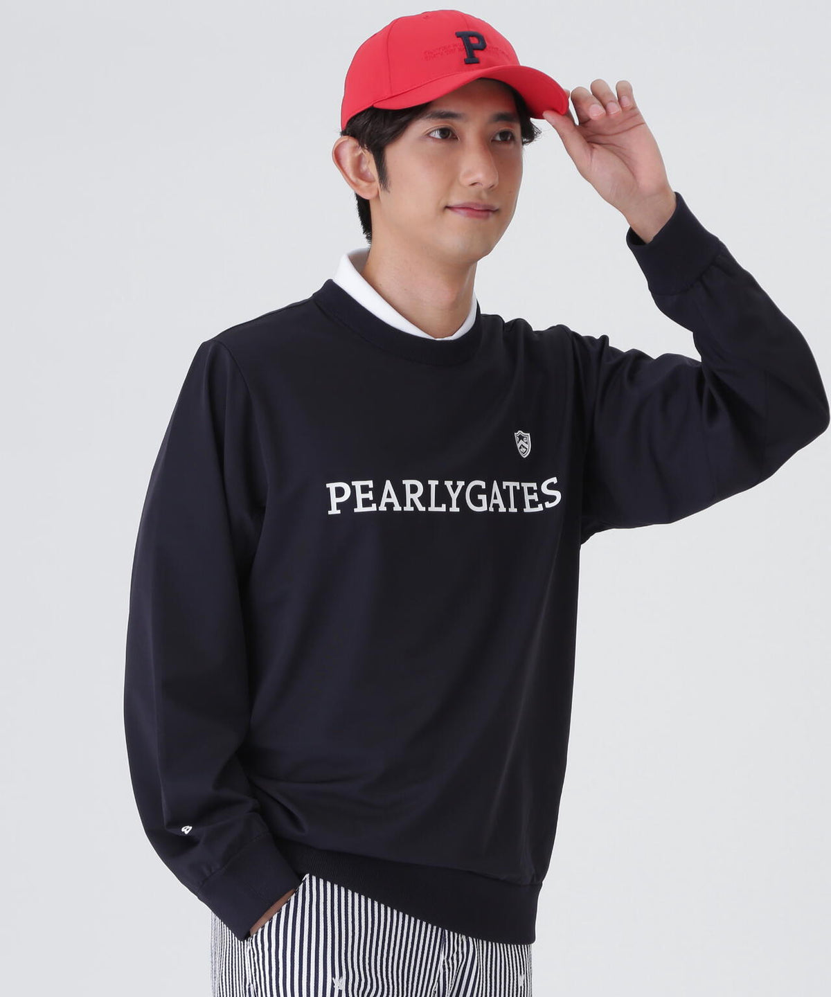 Pyヤーンベア天竺クルーネックニットプルオーバー (MENS)