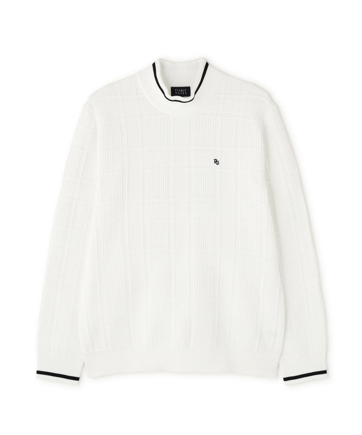 7Gタータンチェック柄ハイネックニットプルオーバー (MENS)