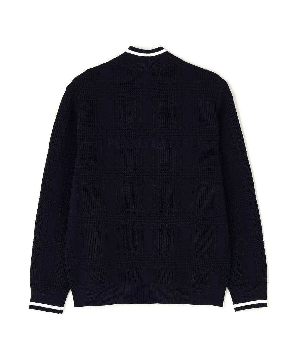 7Gタータンチェック柄ハイネックニットプルオーバー (MENS)