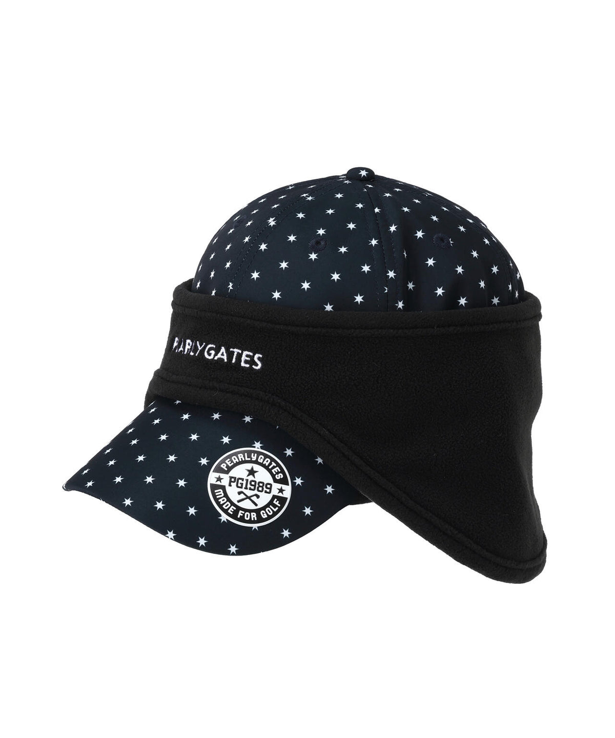 耳当て付き2WAYキャップ <キラ星ドット柄> (UNISEX)