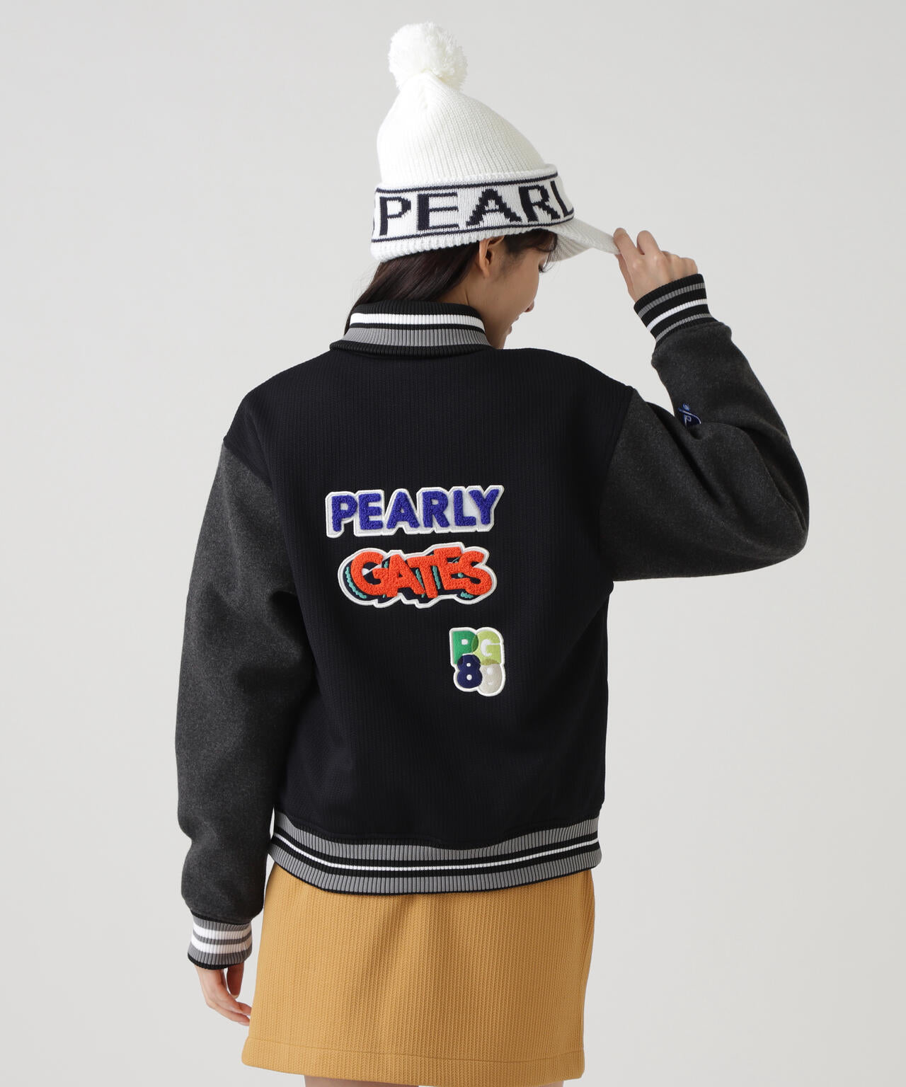 PeストレッチヘリンボーンJQ裏起毛スタジャン