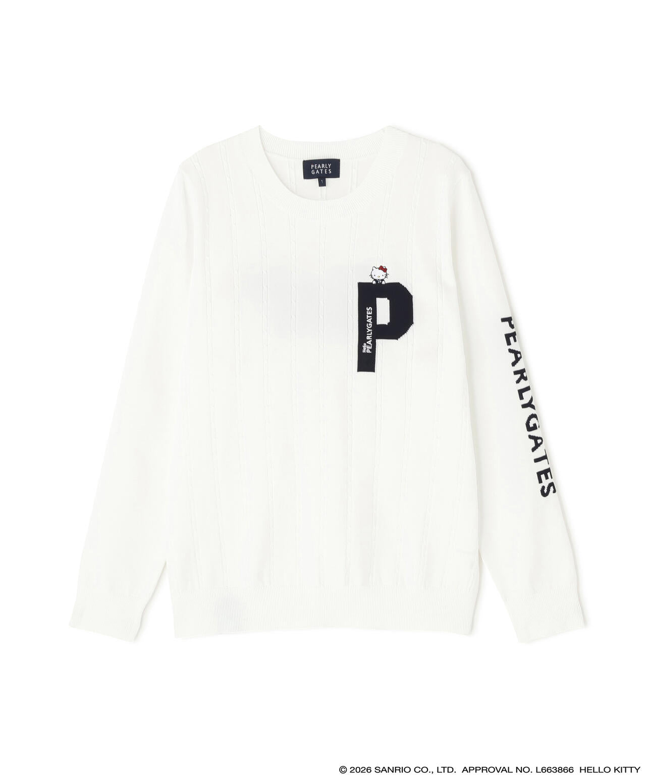 【Hello Kitty×PEARLY GATES】クルーネックニットプルオーバー