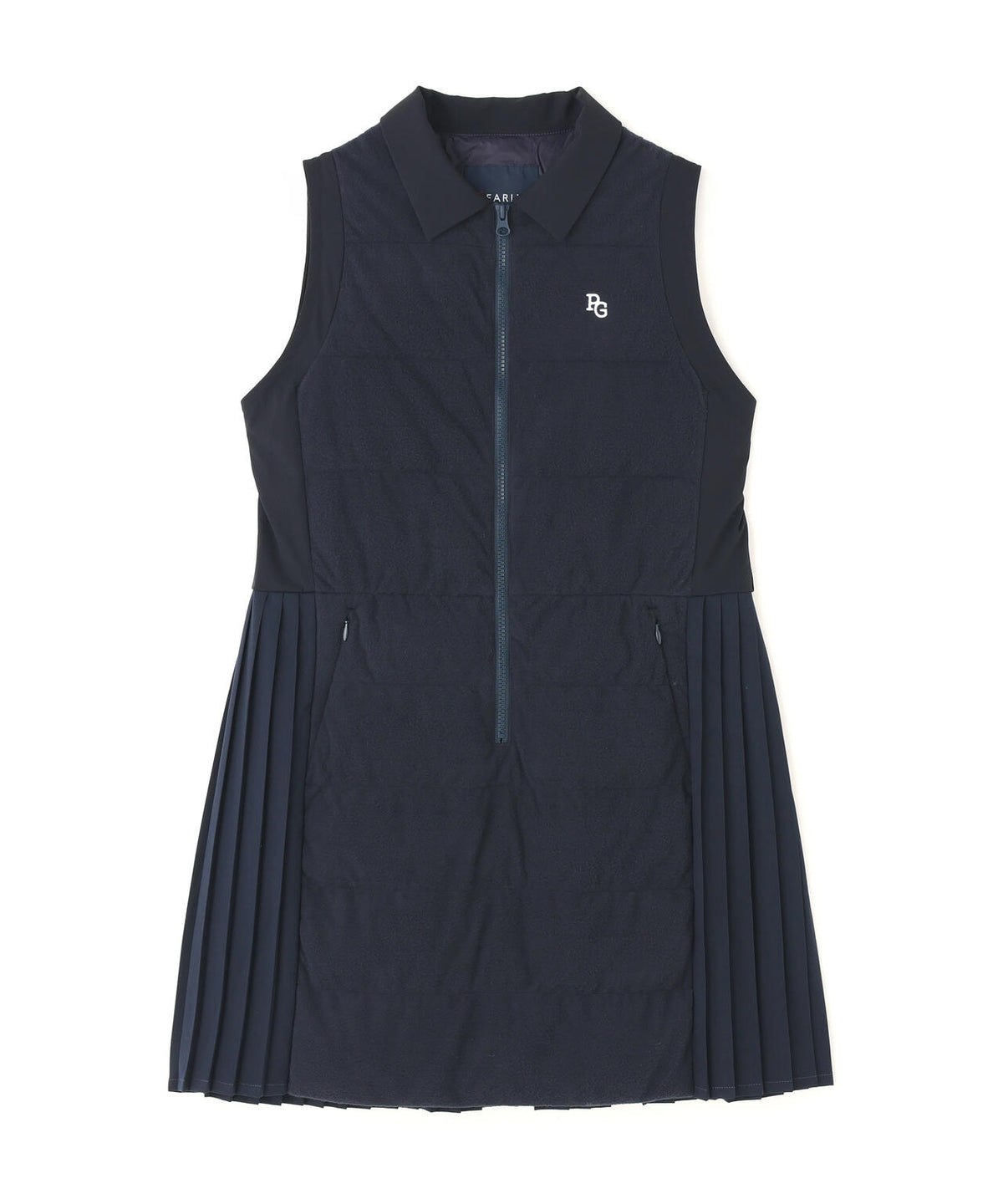 カルイシ×Nyタスランストレッチハーフジップポロ襟ジャンパースカート (WOMENS)