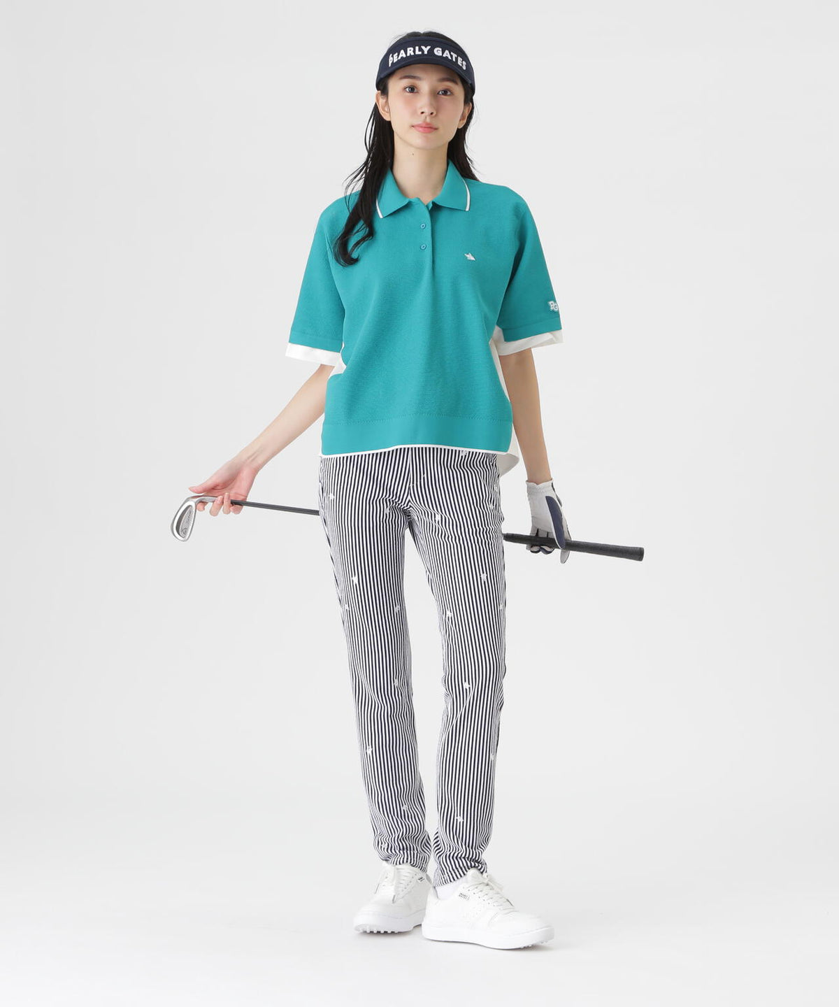 鹿の子サッカーストライプパンツ (WOMENS)