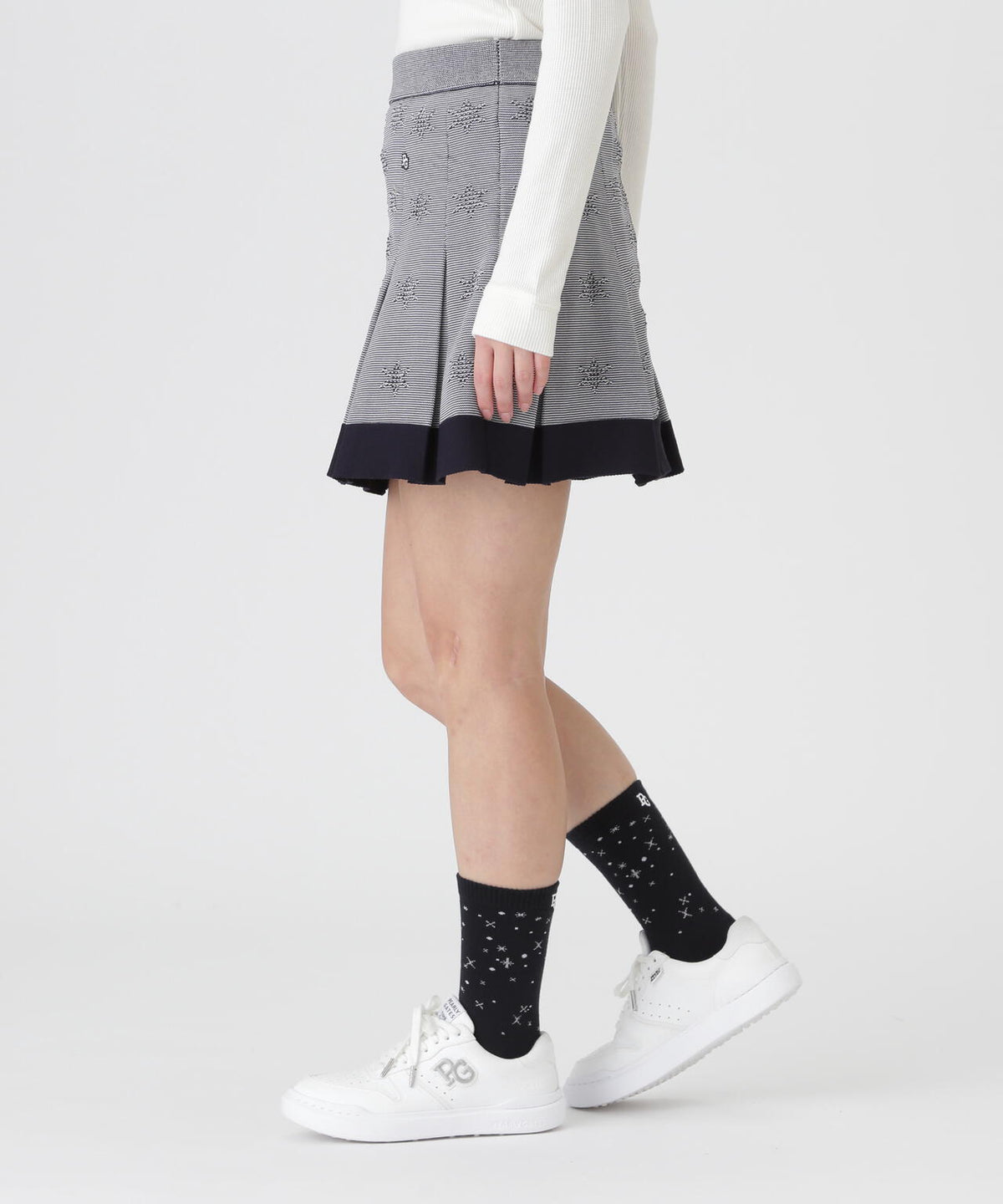 星柄部分ジャガードニットスカート (WOMENS)