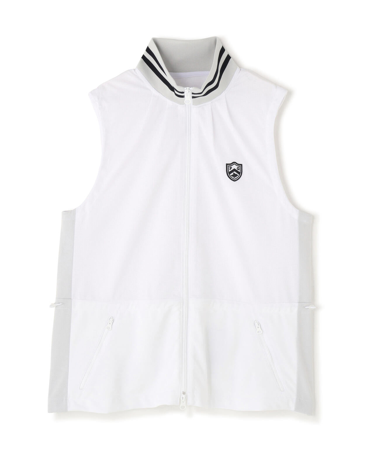 TEXBRID丸編みメッシュフルジップスタンドベスト (WOMENS)