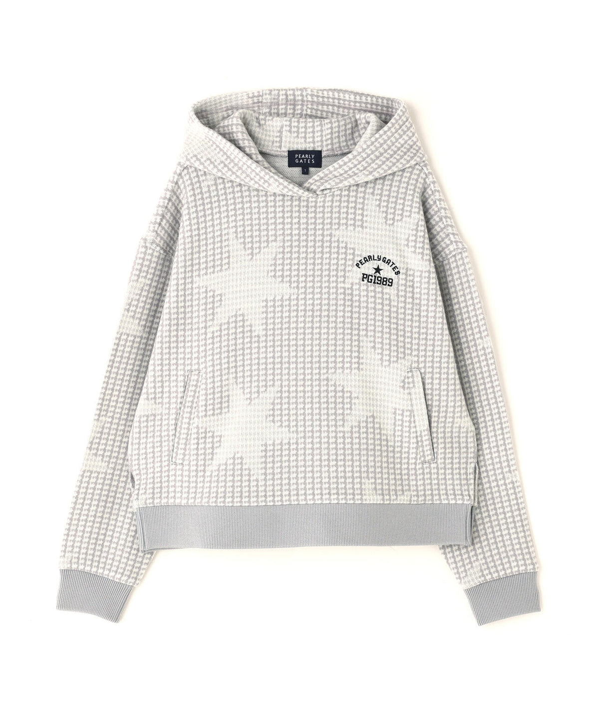 タータンチェック柄/星ジャガード柄 WJQモッサー起毛フーディプルオーバー (WOMENS)