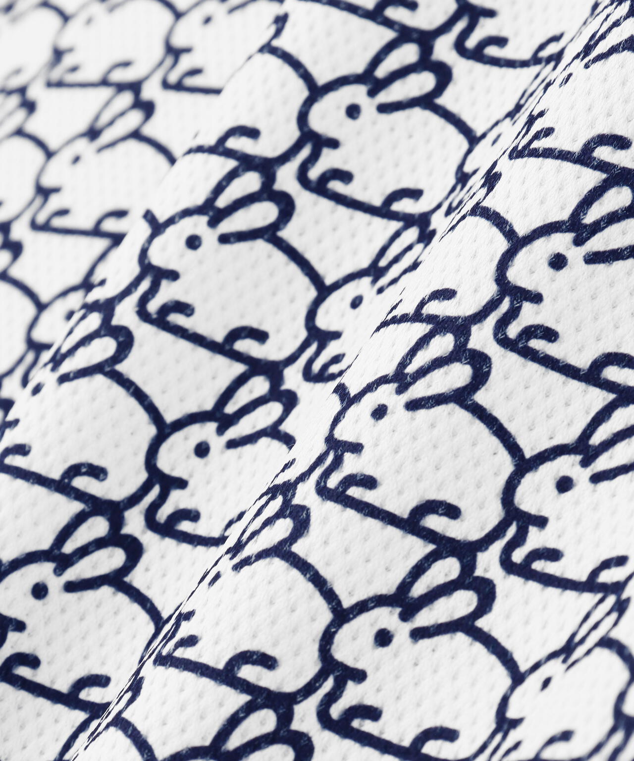 2WAYトリコット半袖ハイネックカットソー <もちうさぎ柄> (WOMENS)