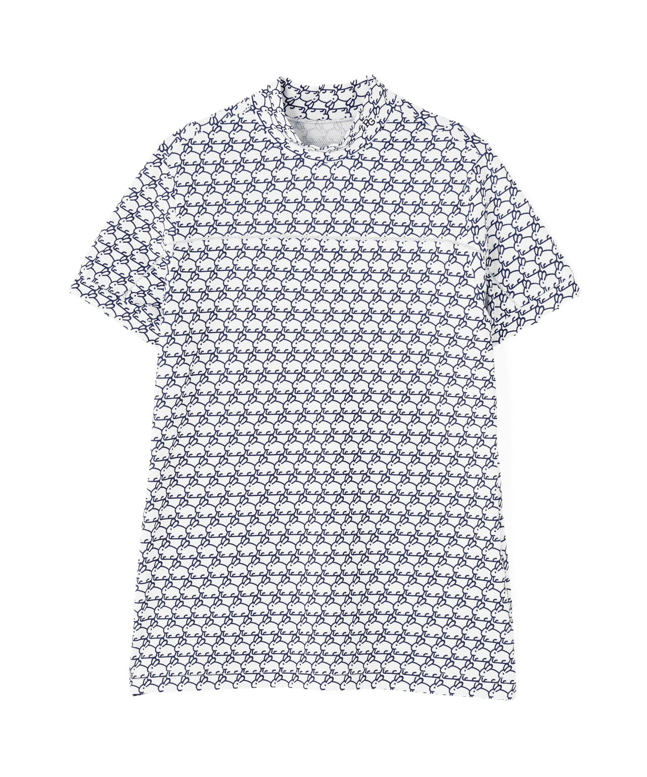 2WAYトリコット半袖ハイネックカットソー <もちうさぎ柄> (WOMENS)