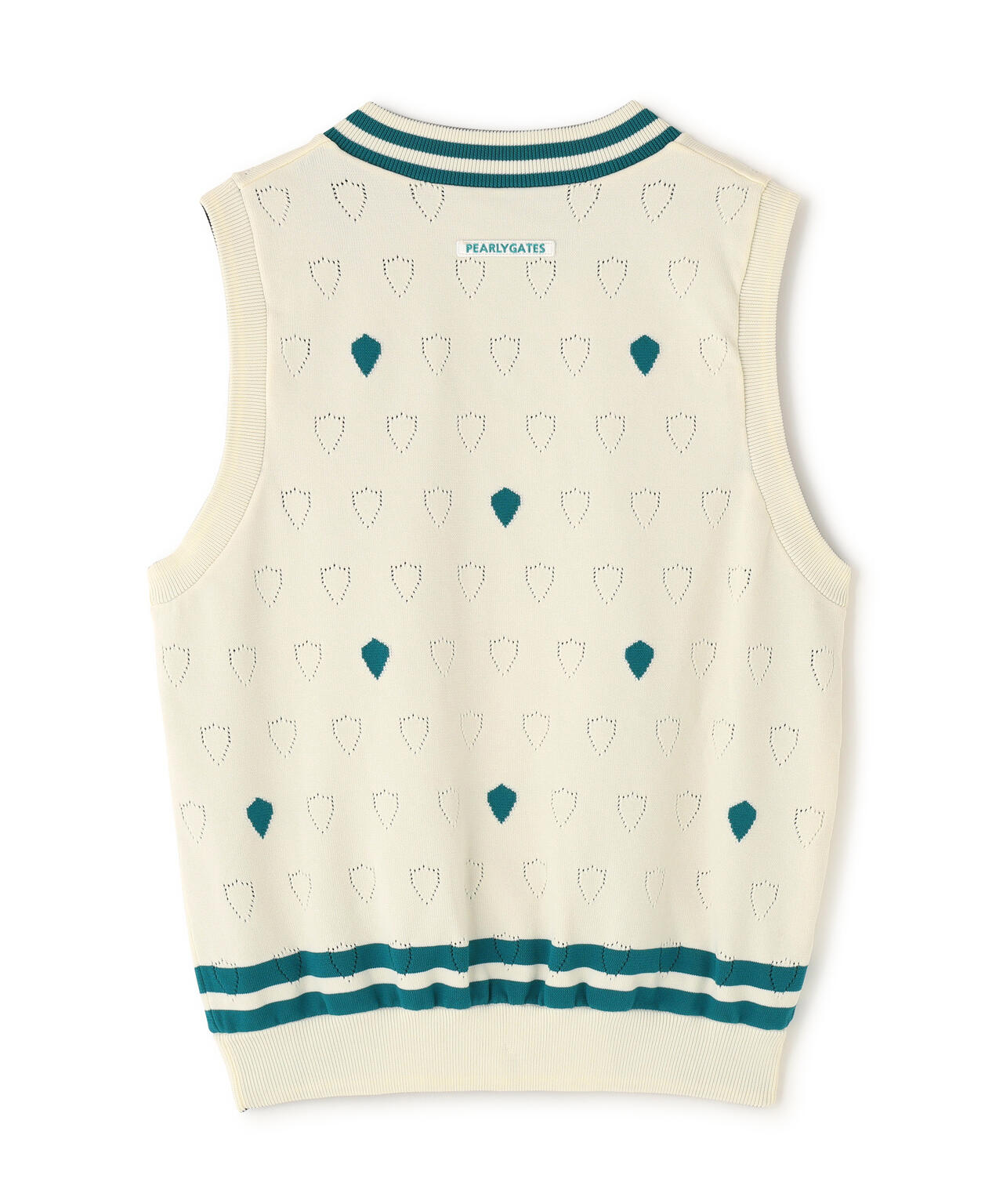 リバーシブルVネックニットベスト <エンブレム総柄> (WOMENS)