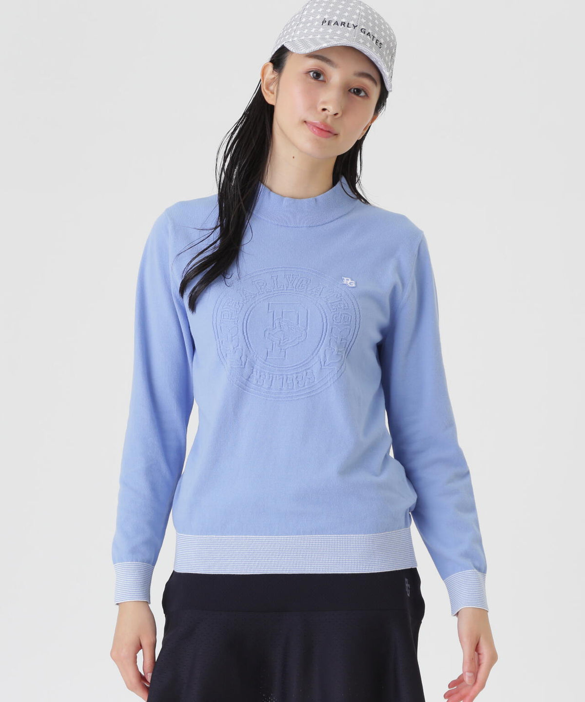 14G天竺カシミヤタッチモックネックニットプルオーバー (WOMENS)