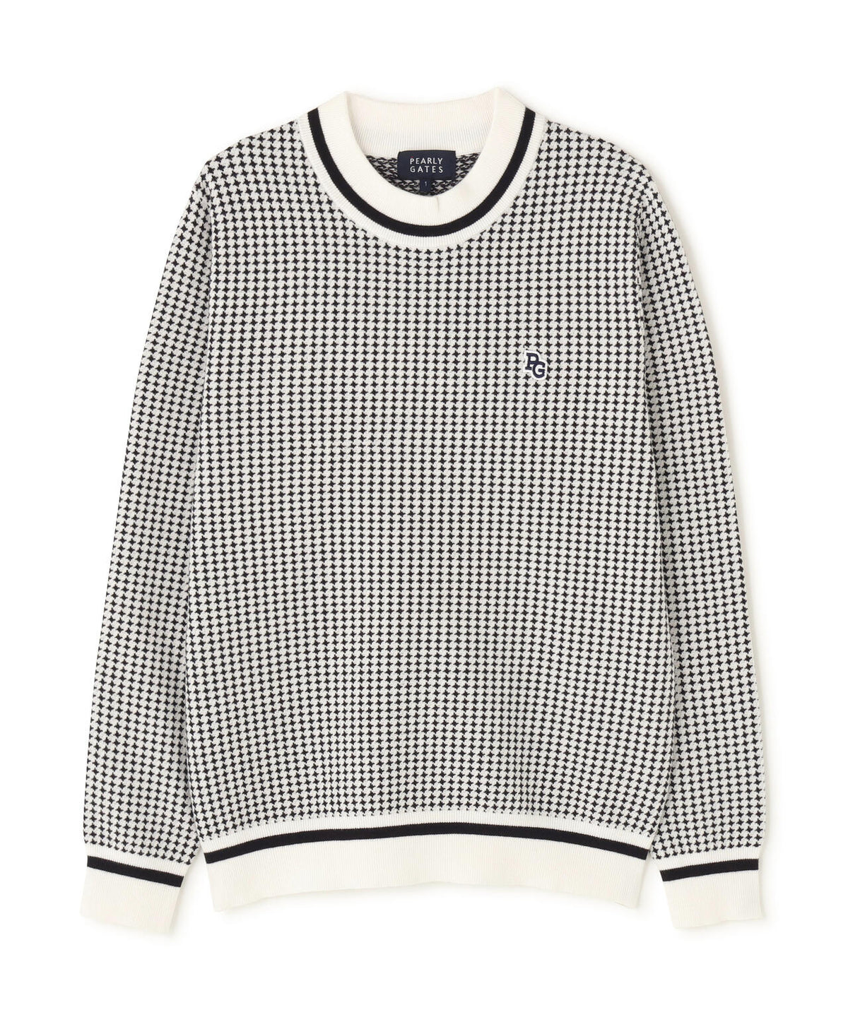 14G天竺カシミヤタッチモックネックニットプルオーバー <手裏剣千鳥> (WOMENS)