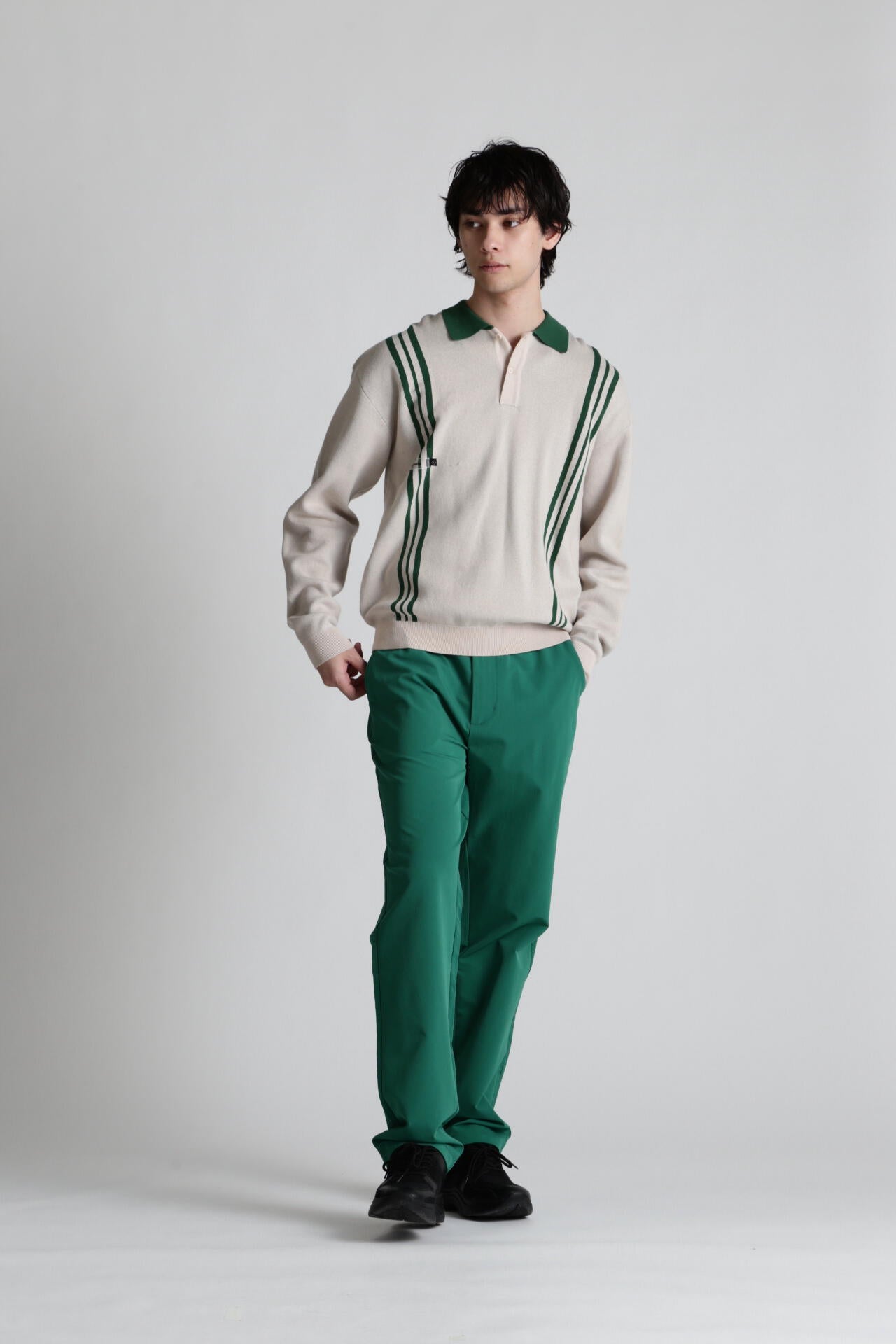 【Students Golf】オークリー ニット 長袖ポロシャツ