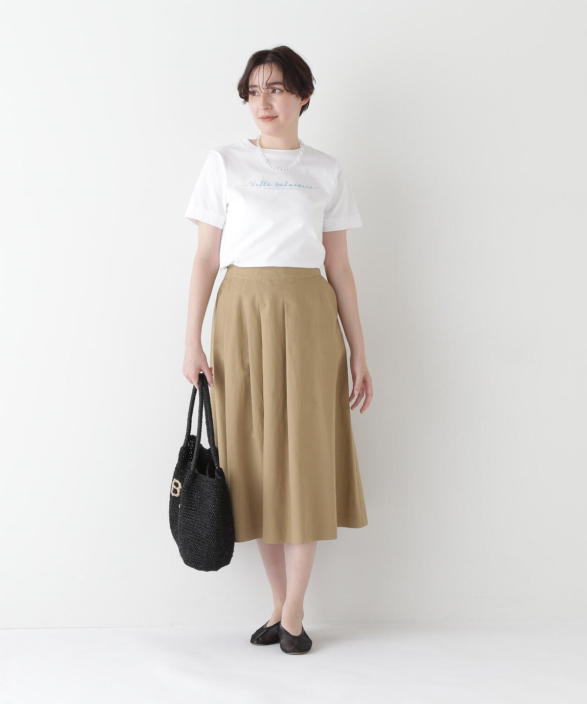 C/Lウェザーアシンメトリータックスカート
