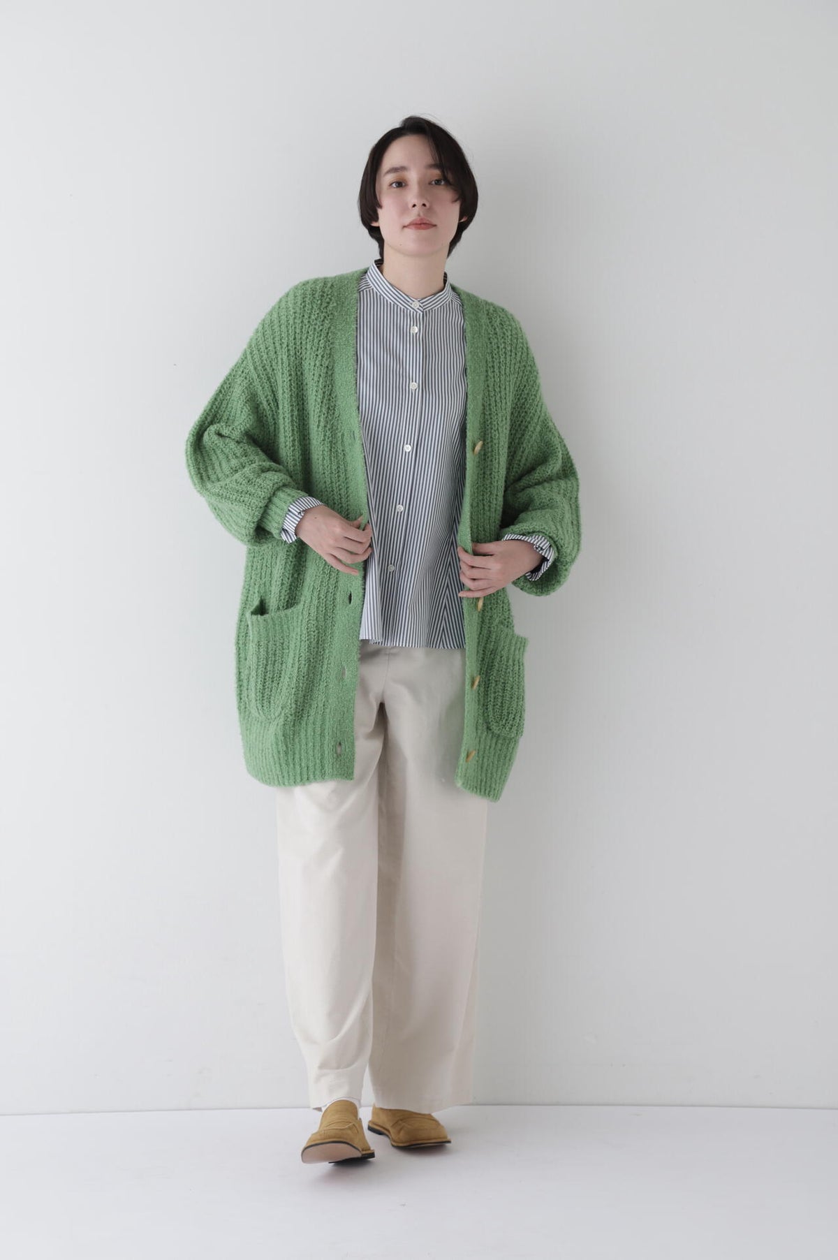 【WEB限定】【kazumiコラボ】ブークレ片畦2WAYはおりロングVer