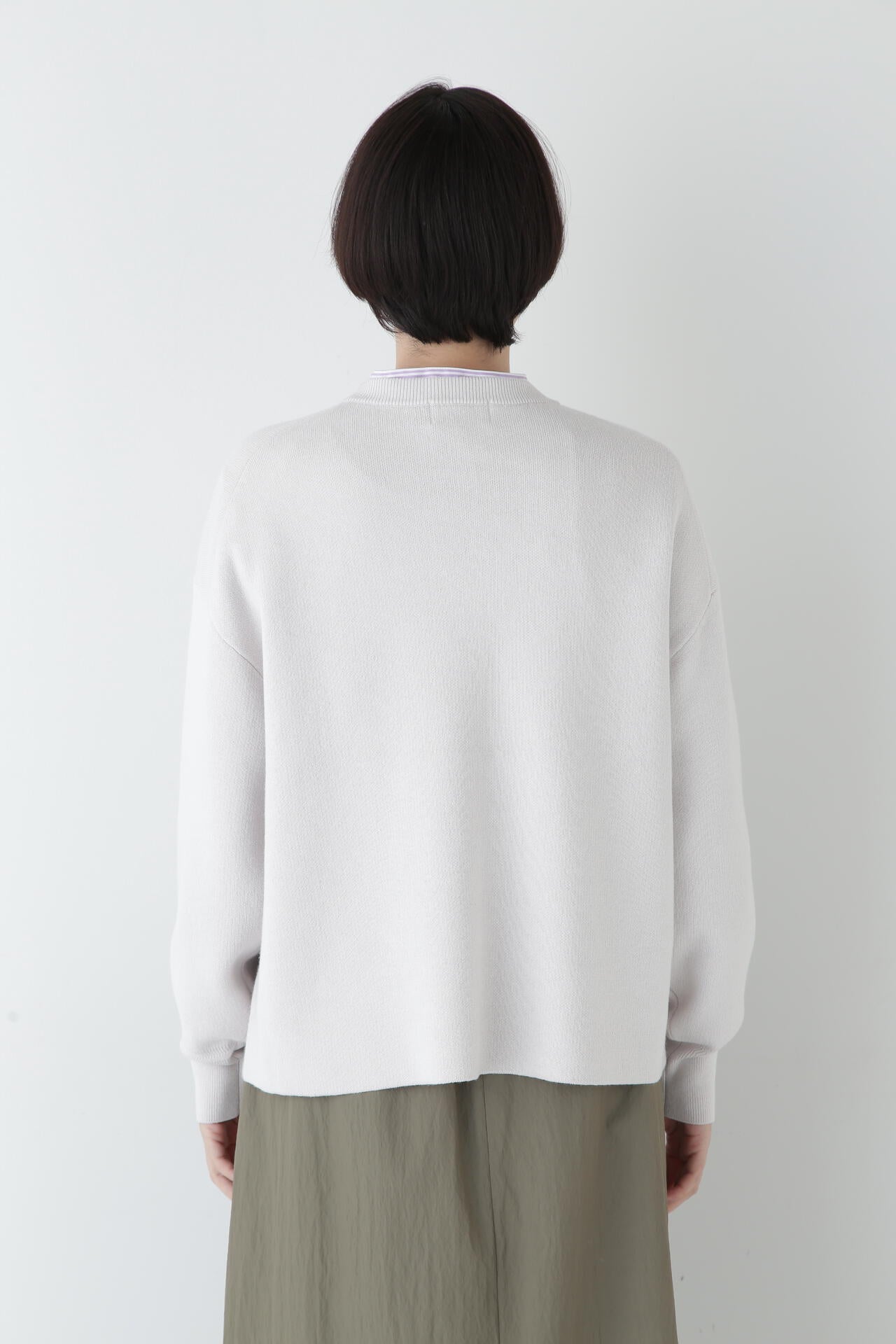 【ウォッシャブル】コットンカシミヤジャカードプルオーバー