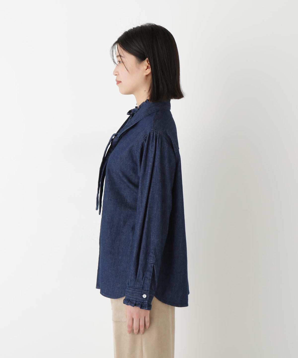 【Healthy Denimコラボ】デニムボウタイブラウス