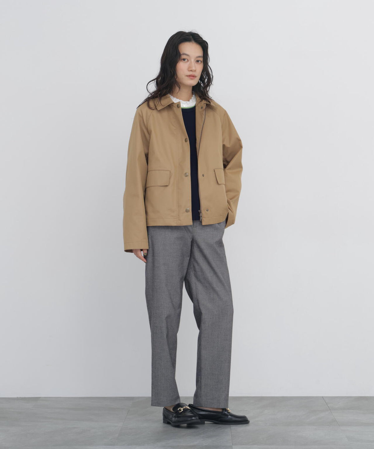 165cm/B:77cm/W:57cm/H:79cm 着用サイズ:M