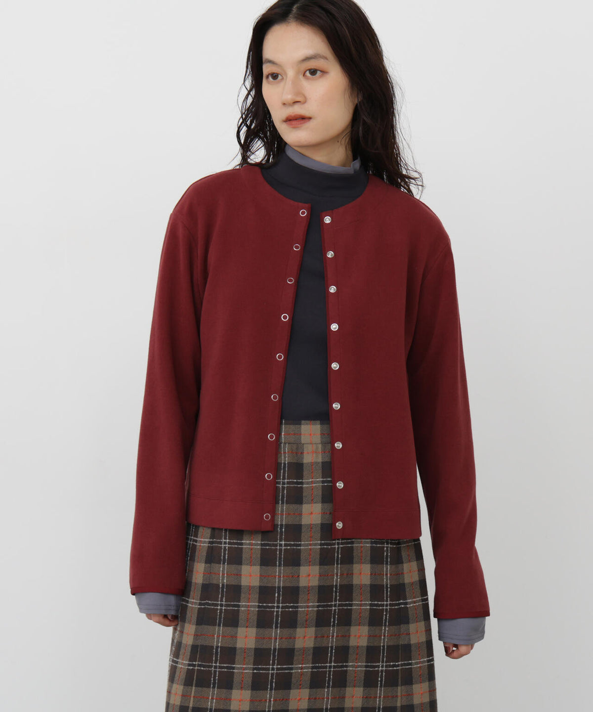 《名品 / 洗える / 4色展開》ミルドジャージーリングドットカーディガン