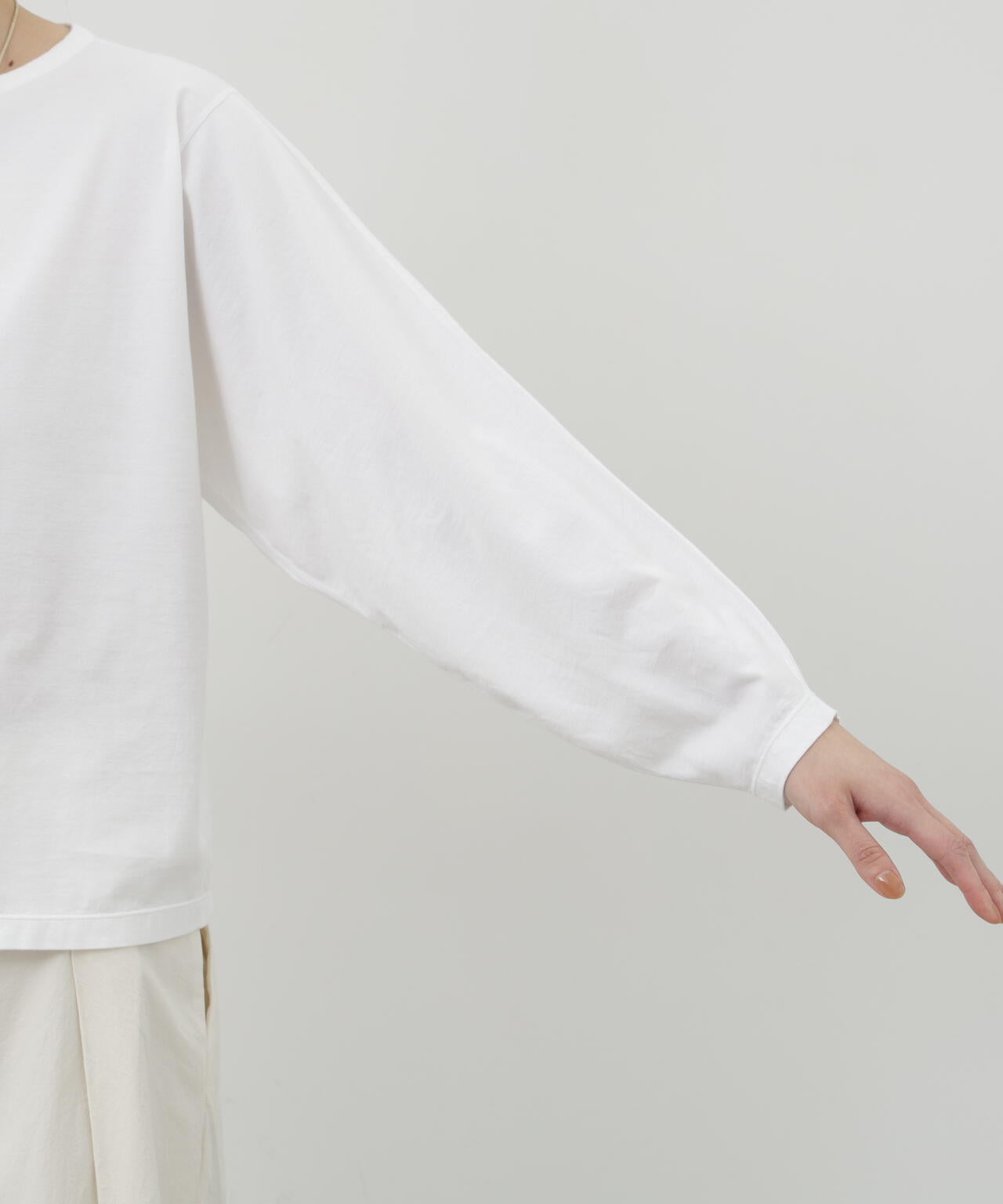 《HIRAKIBA》スリーブ ソフトタッチコットン天竺九分袖Tシャツ