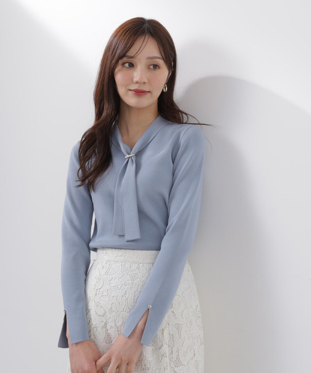 パールリングボウタイニット【グレー:official site・ZOZOTOWN・一部店舗限定】