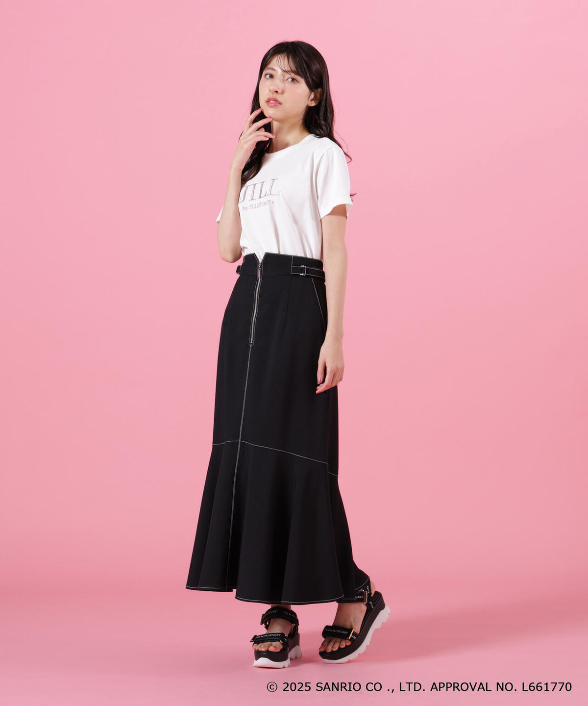 <マイメロディ&クロミコラボ>オーガニックコットン刺繍ロゴTシャツ